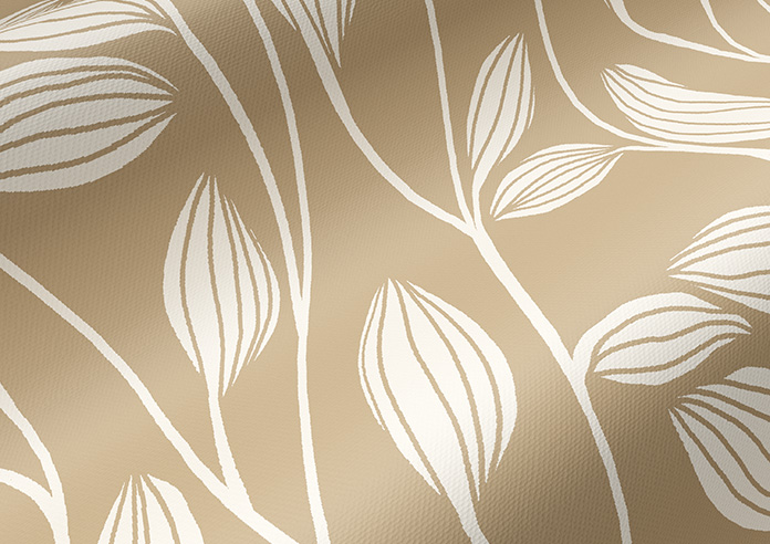 Leaf Motif, Tan - Twist&Fit Roller Blind - Image 4